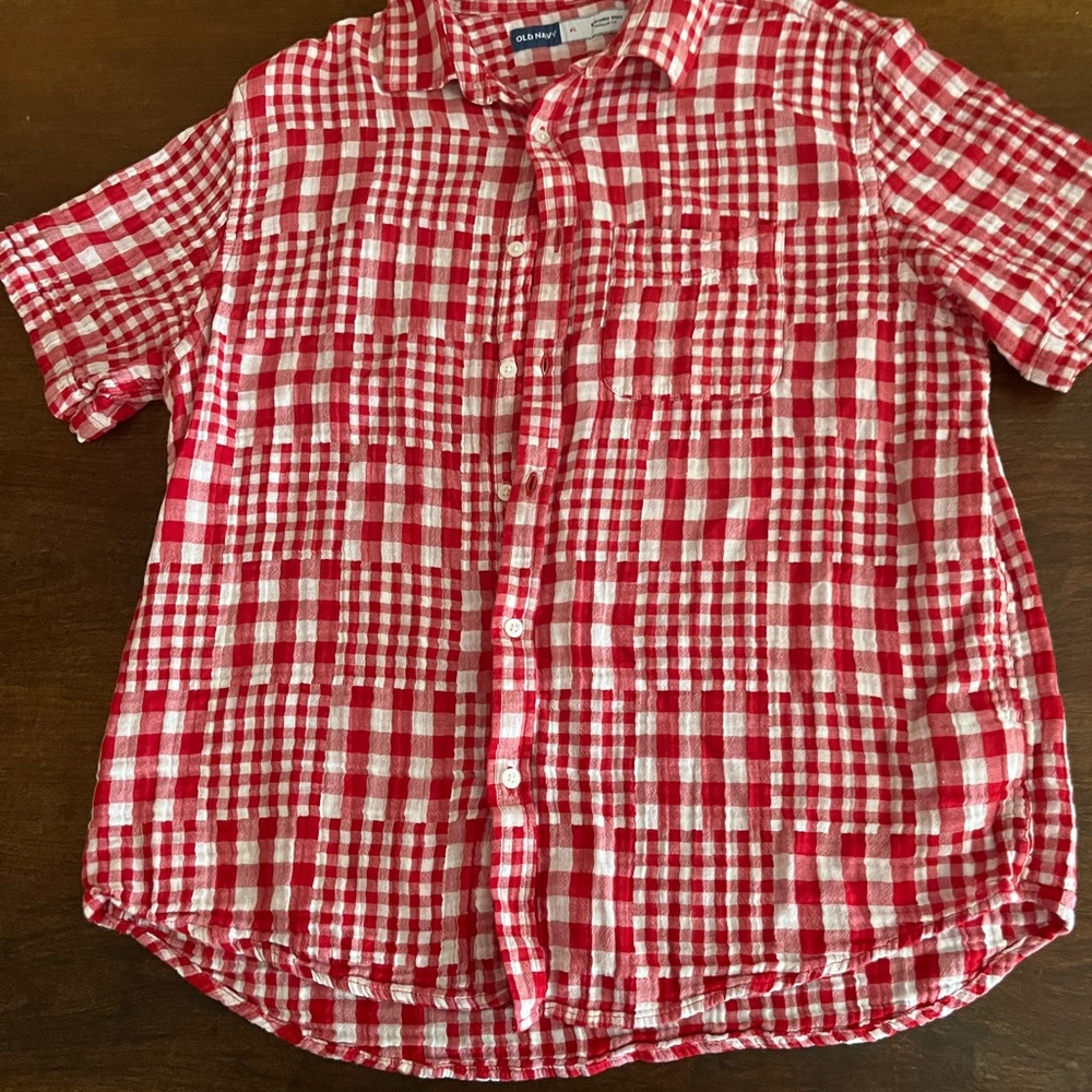 Old Navy Red Checkered Men's Shirt